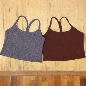 Beyond Yoga Slim Racerback crop tank SET sz2